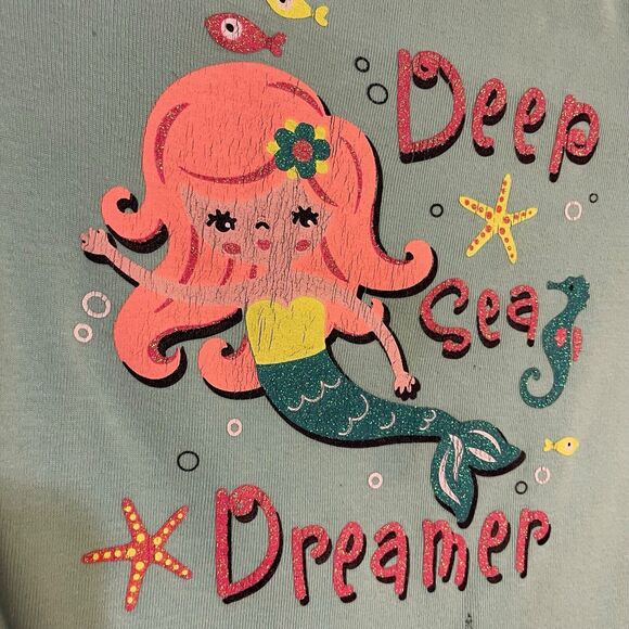 Deep Sea Dreamer Graphic Print T-Shirt Toddler Girl 4T Blue Sleepwear Top FLAWED - Picture 4 of 8